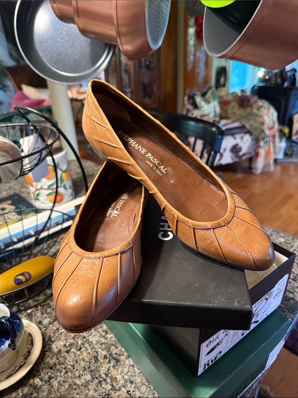 Tan Leather Ballet Flats